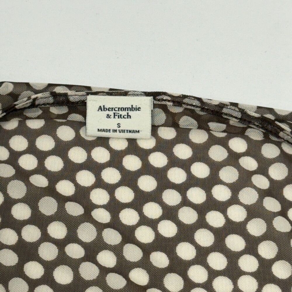 Abercrombie & Fitch Brown Polka Dot Sheer Mesh Tank Top Size S Small - Picture 6 of 8